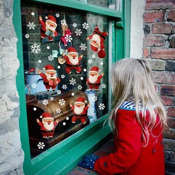 2024 Нова Коледна украса Етикети в прозореца на Дядо коледа Коледна Елха Стикер за Стъкло Плакат Коледна Украса Етикети