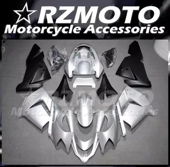 4 Подаръка Нов Комплект Обтекателей мотоциклет ABS, Годни за Kawasaki ZX-10R 2004 2005 ZX10R 04 05 Комплект тяло, Сребристо-черен