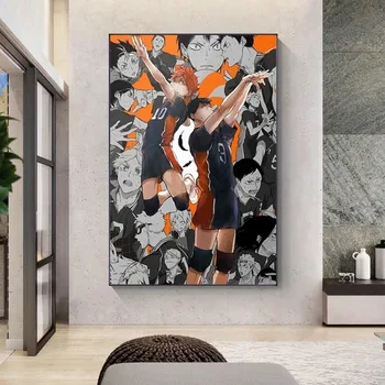 Haikyuu High Animation Wall Art Платно Декорация на дома, Художествена картина Печат на Съвременния плакат като декорация на дома спални Без рамка