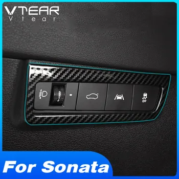 Vtear Автомобилни фарове, капак бутони, Детайли на интериора, вътрешен ключа на светлината, бутони декоративни рамки, аксесоари за Hyundai Sonata