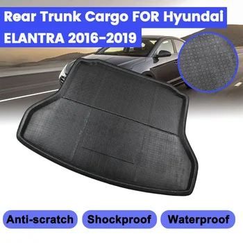 Автомобилен Товарен подложка за Hyundai Elantra Avante 2016 2017 2018 2019 Багажника на колата, Задната част на капака на багажника, мат мат, подложка за крака на пода Изображение 2