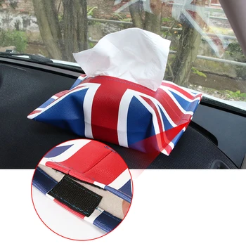 Автомобилна кожена чанта за салфетки, декорация във формата на хартия кутии в британския стил за интериора на колата Mercedes Smart 450 451 453 Fortwo Forfour