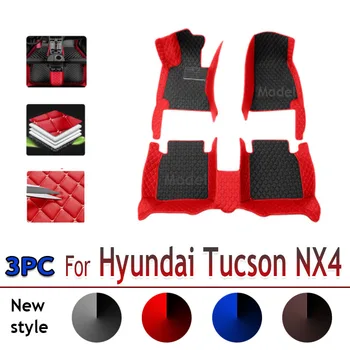 Автомобилни постелки за Hyundai Tucson NX4 2022 2023 Килими Луксозни Кожени подложки за защита от мръсотия, Детайли на интериора Автомобилни Аксесоари