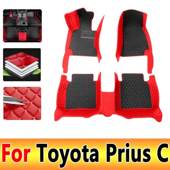 Автомобилни стелки за Toyota Prius C Aqua NHP10 2012 ~ 2019 Килими Луксозни Кожени подложки автоаксесоари 2013 2014 2015 2016