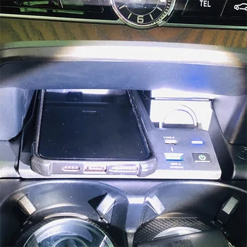 Автомобилно QI безжично зарядно устройство за телефона, бързо зарядно устройство панел зарядно устройство за Mercedes Benz W213 E200 E300 E260 E350 2016-2021