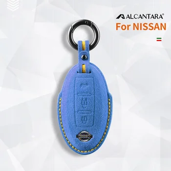 Алкантара 3 бутони на Дистанционното на Ключа на Автомобила Калъф За Nissan Micra X-trail Almera Qashqai Tiida Teana Juke Murano Аксесоари