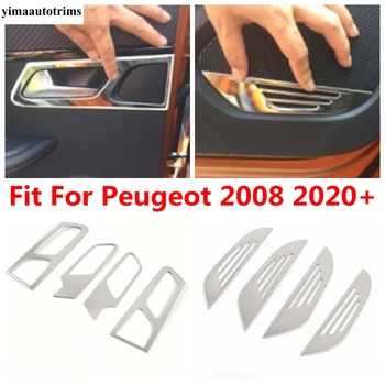 Вътрешна дръжка на автомобила, Купа/Врата говорител, Звукова рамка, Декоративни капачки, от неръждаема стомана Аксесоари, Интериор за Peugeot 2008 2020 - 2022
