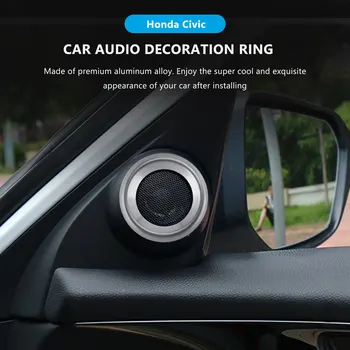 за Civic 10-то поколение Украса за говорители на предния багажник Civic, кръгли пръстени, дръжки на уплътненията на говорителите Honda Civic 2016-2019 Изображение 2