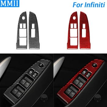 За Infiniti G37 2010-2013 Q60 2014-2015, хастар контролния панел стеклоподъемником от настоящето въглеродни влакна, аксесоари за интериора на колата, стикер