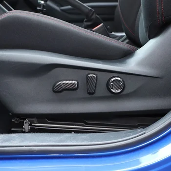 За Subaru WRX 2021 2022 2023 2024 ABS карбон/Червен бутон за регулиране на столчето за кола Стикер за украса на капачката на Аксесоари за Автомобили