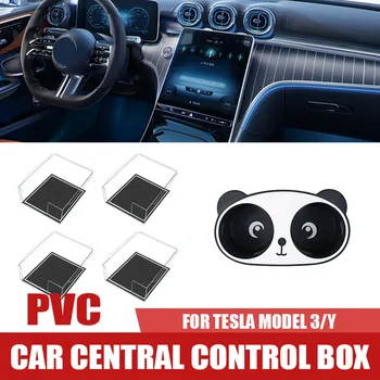 За Tesla Model 3/Y Акрилна Прозрачна кутия за съхранение на централното управление на Panda поставка за Чаши Подлакътник