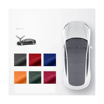За Tesla Model-Y Защита на скоростния, Замшевая кожа кожа на кутията за смяна на предавките, промяна на интериора, кралско синьо Изображение 2