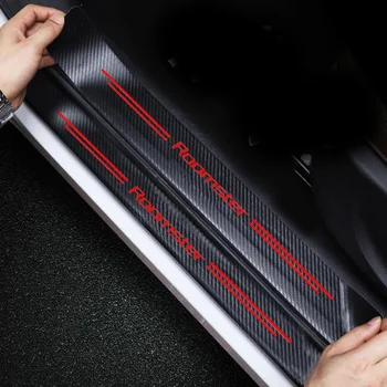 Защитен стикер на прага на вратата на колата е от въглеродни влакна, защитна плоча, задна броня багажник, стикер с логото на Skoda Roomster, лепенки за праг със защита от надраскване Изображение 2