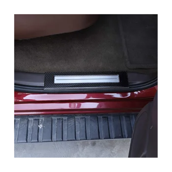 Защитни облицовки на прагове, защитни облицовки на входната врата, тампон за Chevy Silverado GMC Sierra 2014-2018 Аксесоари от въглеродни влакна