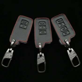 Калъф за ключове от кола от естествена кожа за Toyota Avalon Auris, Camry, Rav4 Yaris Verso 2012-2018 Защитна чанта за дистанционно ключодържател без ключ