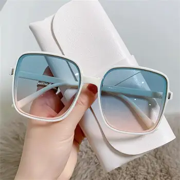 Квадратни слънчеви очила за оризови нокти наклон цвят 2023, Нови слънчеви очила за жени, трендови слънчеви очила в ретро стил, със защита от ултравиолетови лъчи