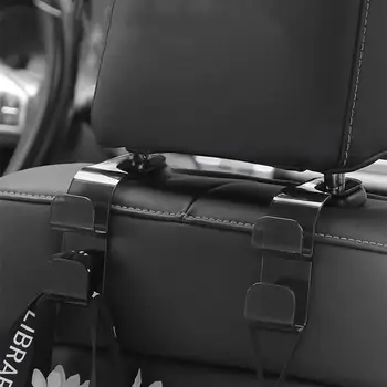 Куки за автомобилни чанти портмонета и чанти, от 2 опаковки, Закачалка за останалите главата на задната седалка на колата, Авто кука за съхранение от бежовата кожа S-тип Изображение 2