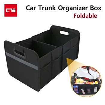 Кутия-органайзер в багажника на автомобила, чанта за съхранение на авто-Голям капацитет, за подреждане и прибиране на реколтата, Сгъваема кутия за багаж от плат Оксфорд с мрежесто джоб