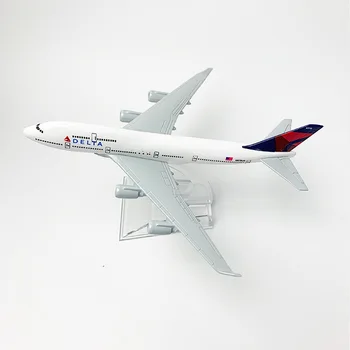 Модел на самолет на Delta AirlinesB747 от сплав 16 см, изработен по поръчка авиационни билети, сбирка миниатюрни играчки за момчета, директна доставка Изображение 2