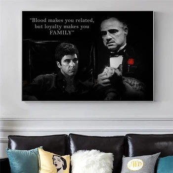 Плакат с цитати на Тони Монтана и Дон Вито Корлеоне, герой на филма 