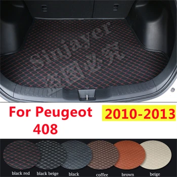 Подложка за багажник на кола SJ, изработени по поръчка за Peugeot 408 2010 2011 2012 2013 година на издаване, авто заден багажник, карго Подложка, Аксесоари за защита на килима