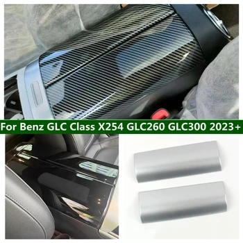 Подходящ за Benz GLC Class X254 GLC260 GLC300 2023 2024 Защитно покритие Кутии Подлакътник Покритие От Въглеродни Влакна /Черен /Матиран Централен