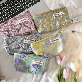 Ретро мини-чанти за жени, малко клатч с цветя модел на реколта френски стил за момичета, преносим цветен чантата си за телефон, чанта за съхранение
