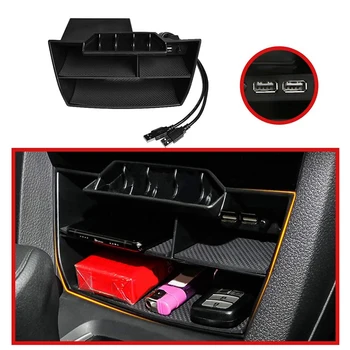 Тава за съхранение в централната конзола, с две USB-изходи, за Honda Civic 10 поколения 2016-2020