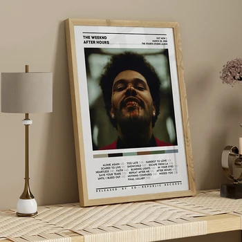 Хип-хоп Рапърът The Weeknd Плакат на музикален албум STARBOY Корици Платно Картина принт Стая Бар Стенен арт декор Украса на началната стая Изображение 2