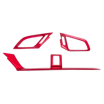 Червена подплата капачки отдушник на променлив ток на предния панел за Honda Civic 2016-2021 10Th Аксесоари