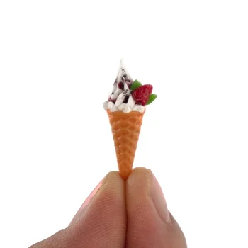 1/12 Куклена къща, миниатюрна имитация на сладолед, Сладки рог, модел на хранене, играчки за мини-бижута, Аксесоари за куклена къща