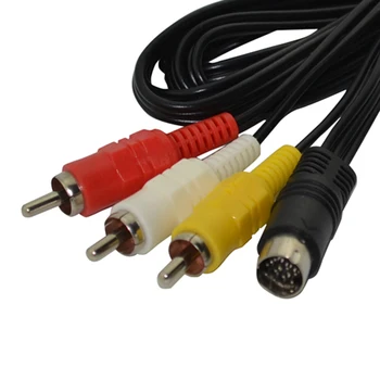 1.8 M Никелирани съединители AV кабел за SEGA Saturn SS 3RCA кабел аудио-видео кабел