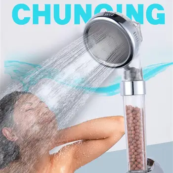 1 ~ 7ШТ Zhangji 3 Функции на СПА-накрайник за душ с високо налягане, экономящие вода, Ръчен аксесоар за баня с дъждовна тупалка, аниони филтър за душ Изображение 2