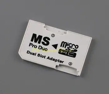 1 бр./лот Micro SD TF карта памет MS Pro Duo-Двоен 2-слотный адаптер конвертор за PSP 1000 2000 3000 Изображение 2