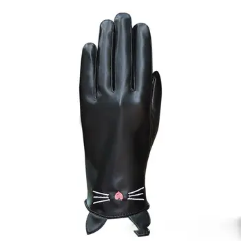 1 чифт спортни зимни къси варежек със сензорен екран върху целия пръст, дамски ръкавици от изкуствена кожа, велосипедни ръкавици, ръкавици за шофиране Изображение 2