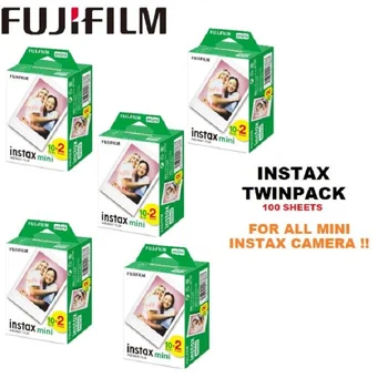 10-200 Листа Фотохартия Fujifilm Instax Mini Film С Бял ръб на Фотохартия FUJI Instant Photo Camera Mini 12 11 Mini 9 8 7 секунди 70