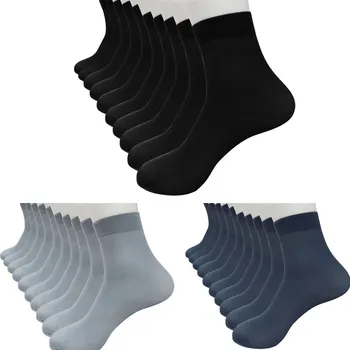 10 двойки влакнести ултра тънки шелковистых къси копринени чорапи, мъжки чорапи