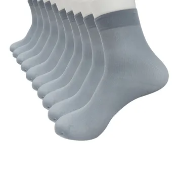 10 двойки влакнести ултра тънки шелковистых къси копринени чорапи, мъжки чорапи Изображение 2