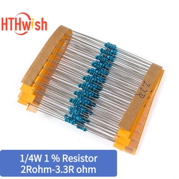 100-120 бр 0,25 W Комплект цветни ринга резистори 1/4 W Набор от метални, филмови резистори 1% - 1K ~ 3.3 R Комплект електронни компоненти направи си Сам