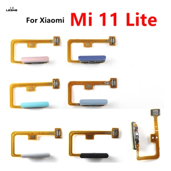 100% Оригинал за Xiaomi Mi 11 Mi11 Lite Сензор за пръстови отпечатъци Клавиш за връщане у дома Бутон Меню Гъвкава лента кабел Черен Зелен Син Розов