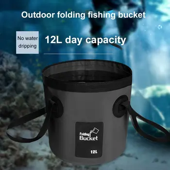 12Л Черно Джобно Складное Кофа, чанта за съхранение на вода за пътуване на открито, Водоустойчива чанта за вода, Риболовни принадлежности