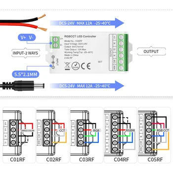 2.4 Ghz WiFi led контролер RF Безжична Одноцветный Регулатори на гласово управление на ДИМ CCT RGB RGBWW RGBCW RGBCCT 2835 5050 COB led светлини Изображение 2