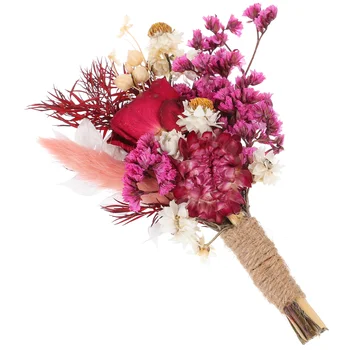 2 бр. Малка букетик сухи цветя, Сватбени сувенири, Мини-декор от естествен тръстика с дръжки
