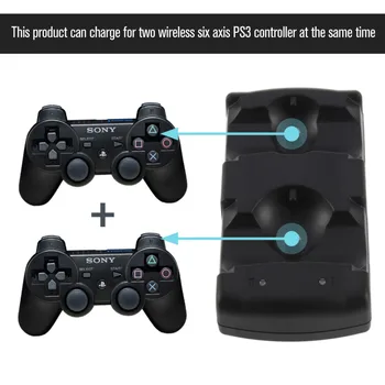 2 в 1 Двойно зарядно устройство ще захранване на зарядно устройство зарядно устройство за Sony PlayStation3 Безжичен контролер за PS3 контролер Горещ по целия свят за ps3 зарядно устройство