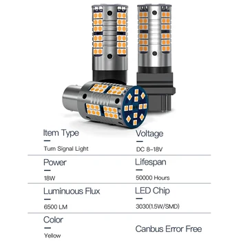 2 елемента Led лампа указател на завоя Canbus Аксесоари за Fiat 500 и 500C 2007 2008 2009 2010 2011 2012 2013 2014 Изображение 2
