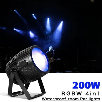 200 W COB RGBW 4 в 1, водоустойчив увеличение-лампа, студен бял/Топло бял С прожектор, DMX-контрол, DJ, Дискотека, Осветление за шоу на открито. Изображение 2