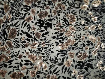2021 Луда отстъпка Висококачествена Луксозна Коприна Кадифе плат сив цвят с флокированием за рокли Памучен плат На Метър Telas