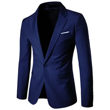 2023 Мъжки бизнес модерен всекидневен костюм Кума Сватбен костюм на един пуговице Палто Мъжки дрехи Изображение 2