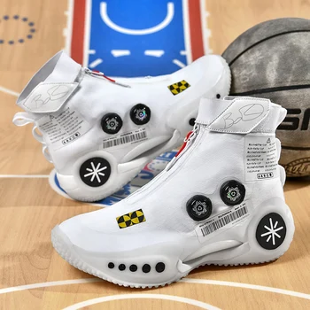 2023 Нова младежка баскетболни обувки унисекс с бърза шнур, градинска, спортни обувки, мъжки баскетболни маратонки, обувки за момчета, дамски обувки с кошница Изображение 2