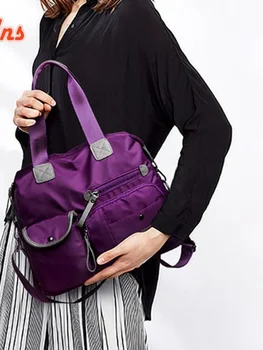 2023 Нова найлон женствена чанта през рамото си, ежедневието е чантата е с голям капацитет, дамска спортна чанта през рамо за крайградски пътувания, водоустойчив Изображение 2
